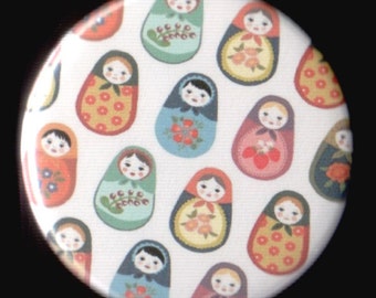 Matryoshka Nesting Doll Pattern Button