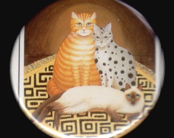 Button of Three Pretty Cats