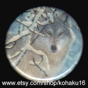 Lone Wolf In Winter 1.25 Inch Button