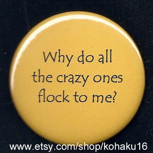 Question About Crazy People Pinback Button