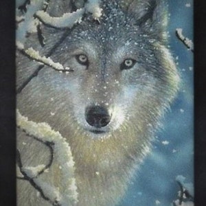 Lone Wolf In Winter Button image 1