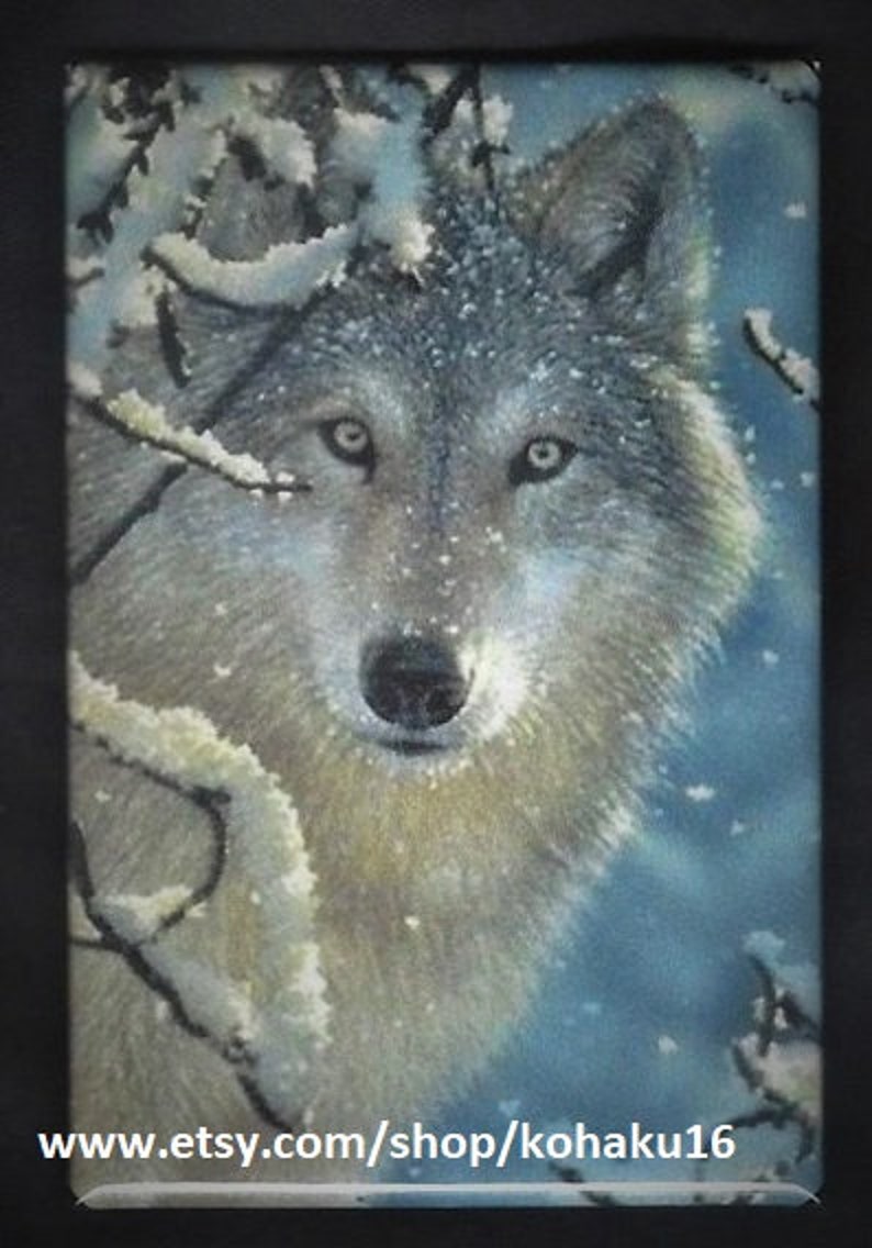 Lone Wolf In Winter Button image 1