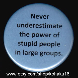 Never Underestimate Power Pinback Button