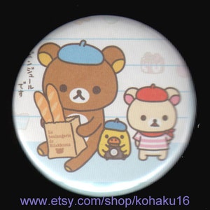 French Bear and Buddies Pinback Button