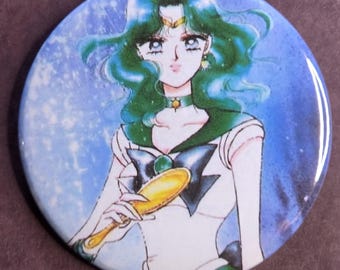 Curious Manga Beauty Sailor Neptune Pinback Button