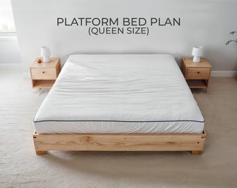 Plano de construcción de cama Queen Size (Descarga PDF)