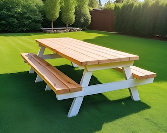 Progetti per tavoli da picnic in legno da 8 piedi – Mobili da giardino fai da te (guida PDF)