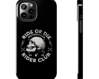 Funda resistente para motociclistas, diseño de calavera, club de motociclistas Ride or Die, regalo perfecto para motociclistas, protección duradera para teléfonos, mercancía de motociclistas