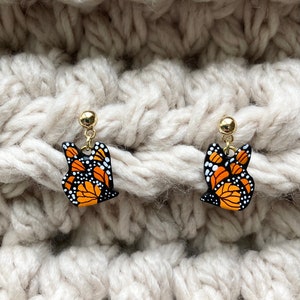 Monarch Butterfly Earrings/ Original Artwork