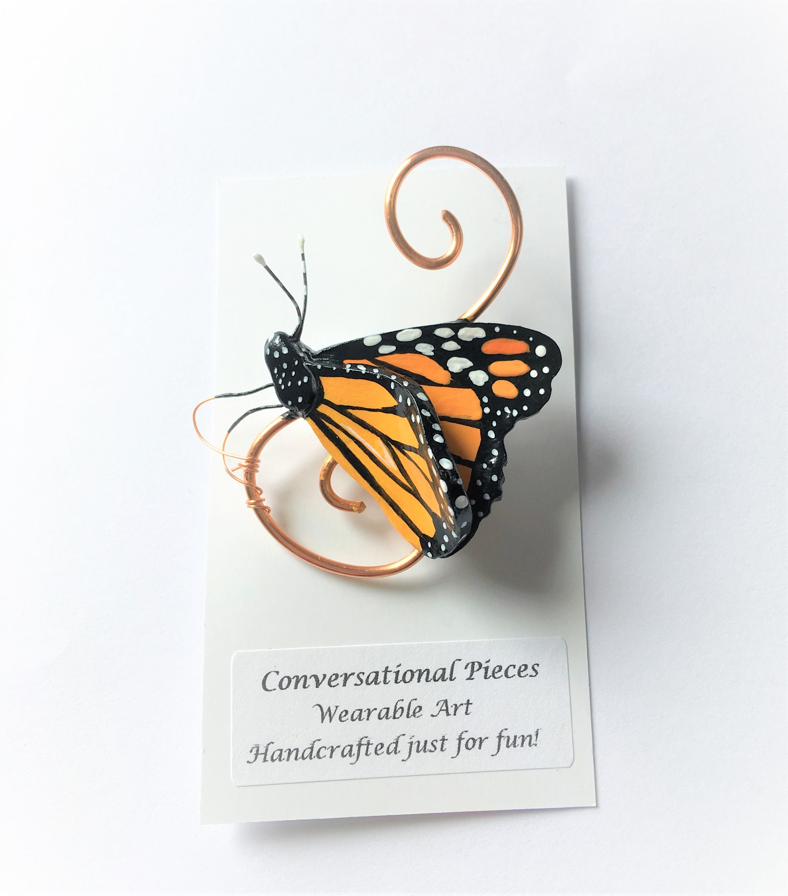 Monarch butterfly brooch deals