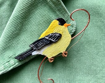 Goldfinch Bird Brooch