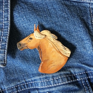 Palomino Horse Brooch