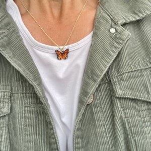 Butterfly Necklace,Dainty Monarch Necklace