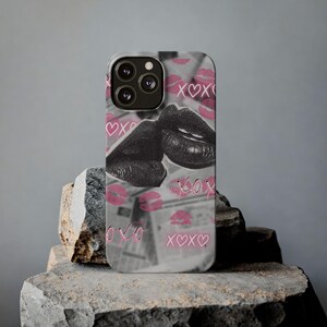 mince à motif de bisous | Accessoire de téléphone tendance pour les amoureux de l&#39;amour, cadeau mignon pour elle, Saint-Valentin, coque de téléphone portable chic