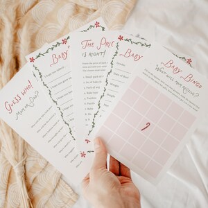 Christmas Baby Shower Games Bundle, Merry Little Baby On The Way, Party Printable
