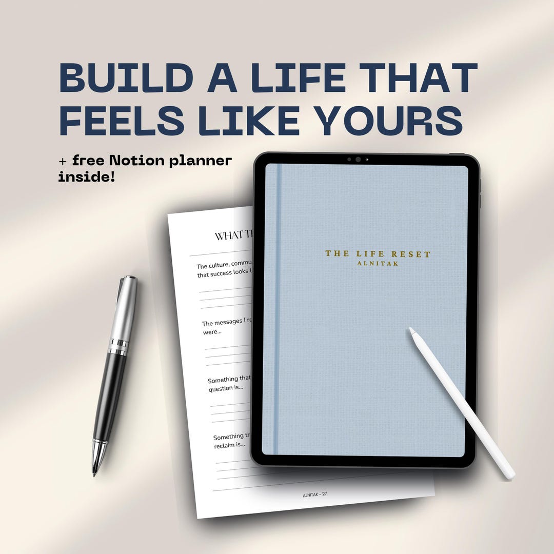 Life Reset Workbook + Notion Life Planner | Self Discovery Journal ...