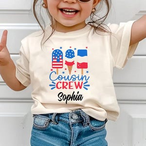 Cousin Crew Shirts, Personalized Cousin Crew 4th Of July Shirt, Cousin Crew Matching Tee-Shirts For Kids, 4th Of July Shirt, Personalized