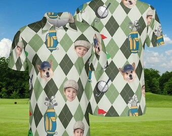 Kundenspezifisches Kinderfoto-Golf-Poloshirt, personalisiertes Golf-Liebhaber-Kurzarmoberteil