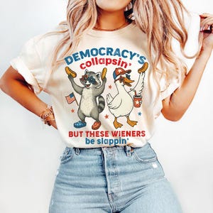 Funny Democrat Fourth of July shirt, Liberal Anti Trump 4th of July Shirt, Patriotic Hot Dog TShirt, American Anti Trump Protest Tee USA