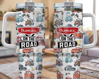 Copo térmico personalizado do filme Carros, copo térmico de aço inoxidável do filme Carros, copo de viagem gravado para a Disneylândia, copo térmico de aço inoxidável