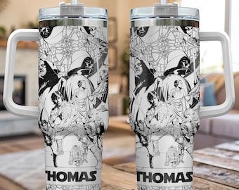 Personalized Star War Tumbler 40OZ Cup, Custom Laser Engraved Tumbler with Name & Logo, Christmas Gift for Him or Her