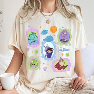Kokette Pixar Monster Universitäts Gruppe Shirt, mike Boo sully Monster Inc T-Shirt, Girly Ästhetik Shirt, Mädchen Reise, BTW Familie