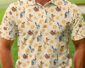 Disneyland Lion King Simba And Timon Polo Shirt, Vintage Lion King Man Shirt, Hakuna Matata Polo Shirt, Disneyland Trip Polo Shirt