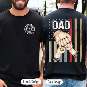 Personalized Dad Raised Fist Bump Shirt, Customized Grandkids Hands, Grandpa Shirt Fist Bump Grandchild Names, Custom 4th of July Dad