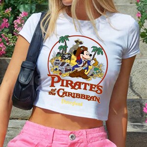 Vintage Pirates of the Caribbean baby tee Croptop Tank shirt, Disneyland Mickey & friends Pirates shirt, Pirates life family matching shirts