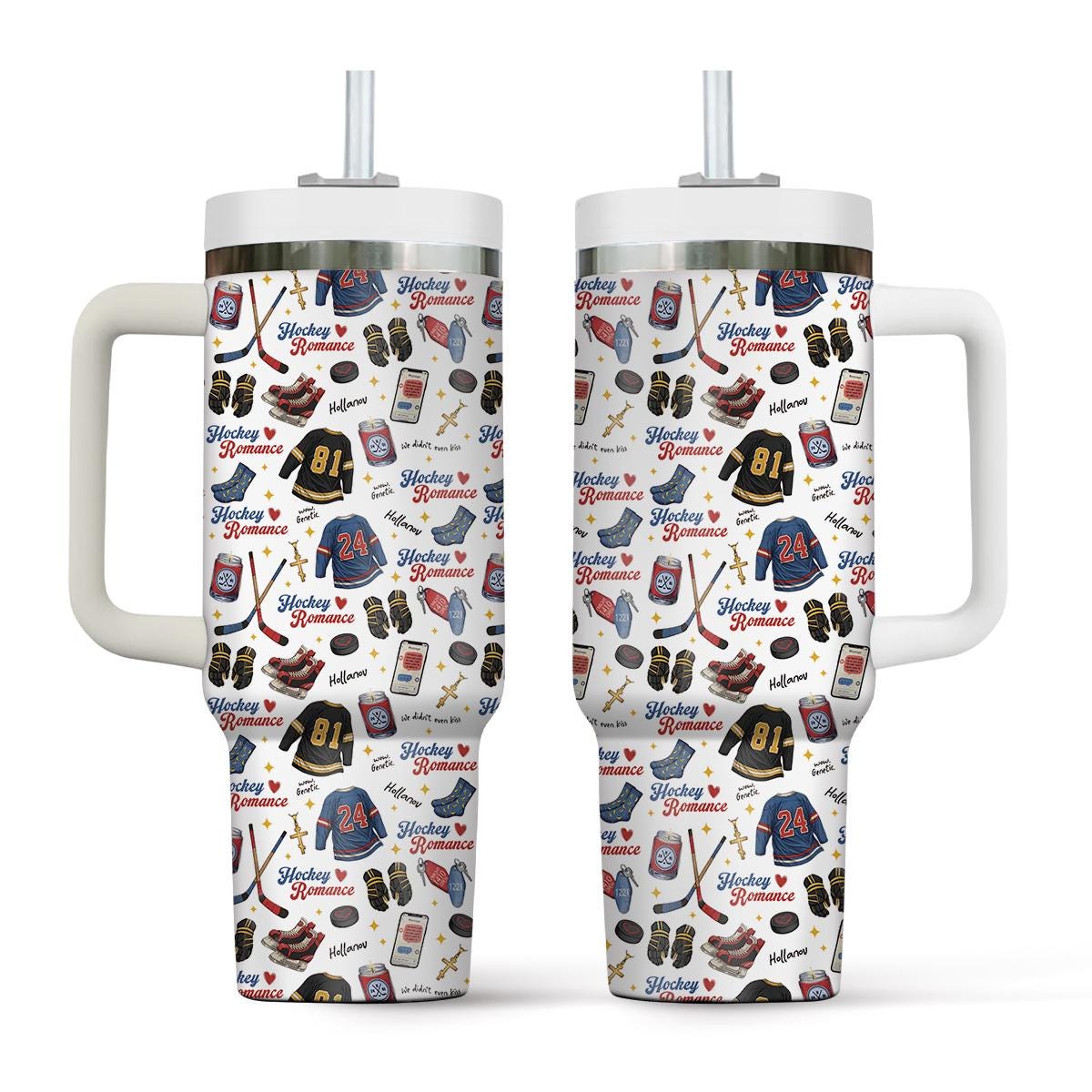Discover Heated Rivalry Tumbler 40oz, Hockey Stamp Tumbler 40oz with Handle, Bookish Love Travel Cup