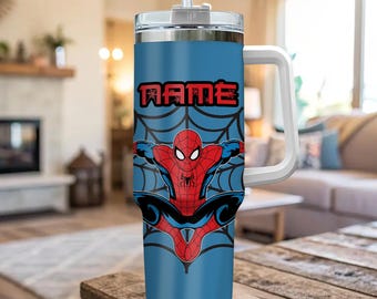 Anpassad Spider-Man-mugg 40Oz present, Spiderman-isolerad mugg, Spider-kaffemugg, superhjälte-mugg, Peter Parker-mugg för män
