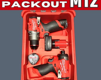 Milwaukee Packout Insert - M12 Impact and Drill - Batteries and Airtag