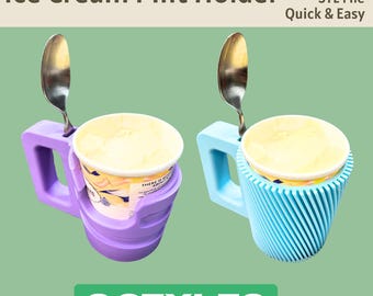 Ultimate Ice Cream Pint Holder with Spoon Slot – For Häagen-Dazs & Ben and Jerry&#39;s