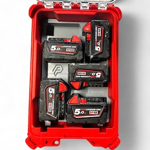 STL file for M18 Battery Holder for Packout – 5 Slot Insert