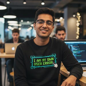 Användarfel - specialtillverkad unisex ekologisk tröja