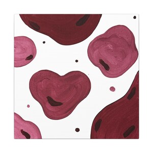 Abstract Heart Art Canvas: Burgundy Tones, Modern Wall Decor