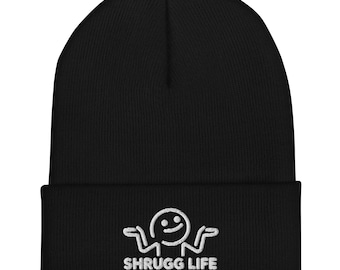 Shrugg Life Original Shrug Embroidered Cuffed Beanie