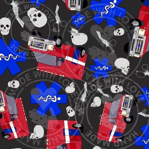EMS Seamless Pattern: Paramedic First Responder Design (digital ...