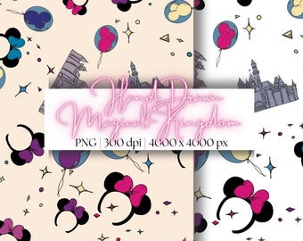Hand-Drawn Disneyland-Inspired PNG: Magical Theme Park Art (Digital Download)