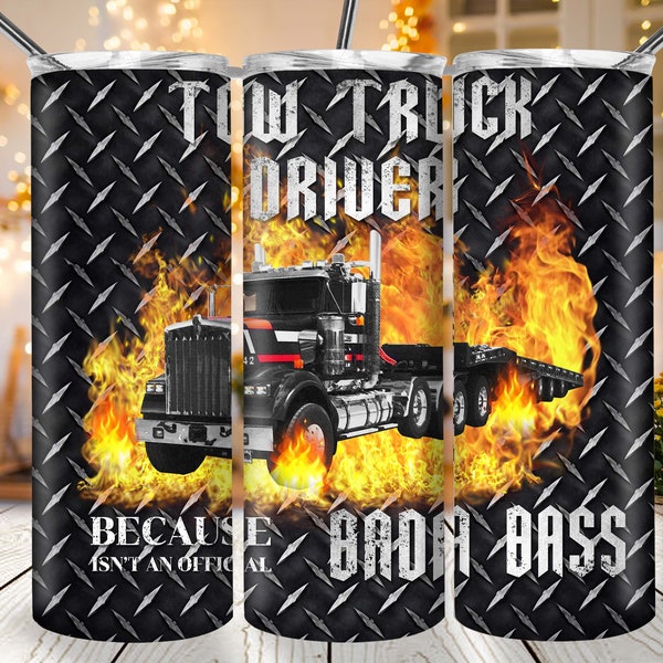 Tow Truck Driver Design For 20oz Skinny Tumbler Sublimation, Truck Driver Tumbler PNG File, Dad Life Tumbler, Father's Day Gift, Dad Tumbler