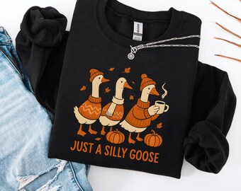 Funny Goose Fall PNG: Retro Halloween Clipart (Digital Download