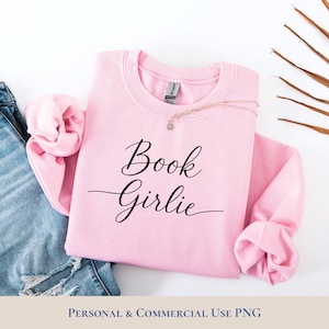 Book Girlie png, Aesthetic Reading Stickers, Cute Book Lover Digital Download for T-shirts | Book Girlie Sublimation Art | Bookish png.