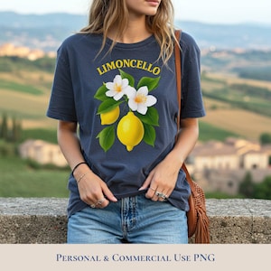 Limoncello png, Summer Digital Download, Italian Lemon Art, Coastal Vacation T-shirt, Sublimation png for Girls Trip, Cute Lemon Graphic.