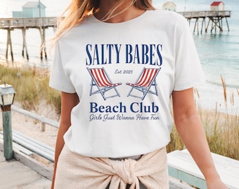 Retro Salty Babes Beach Club PNG: Summer Shirt Design (Digital Download)