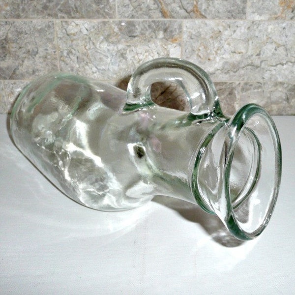 Female Urinal, Very RARE! Thick and Clear Glass with Handle and Measurements, 1930s WWII Collectible!