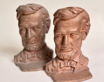 Abraham Lincoln Bookends, in Solid Copper — So Beautifully Made and Handsome! Great Gift for Your Bookworm!