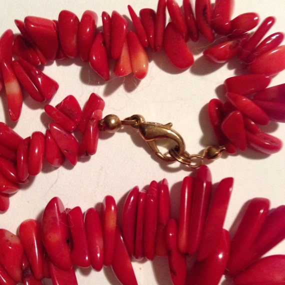 REAL CORAL Necklace, RARE, Large Polished Pieces,… - image 5