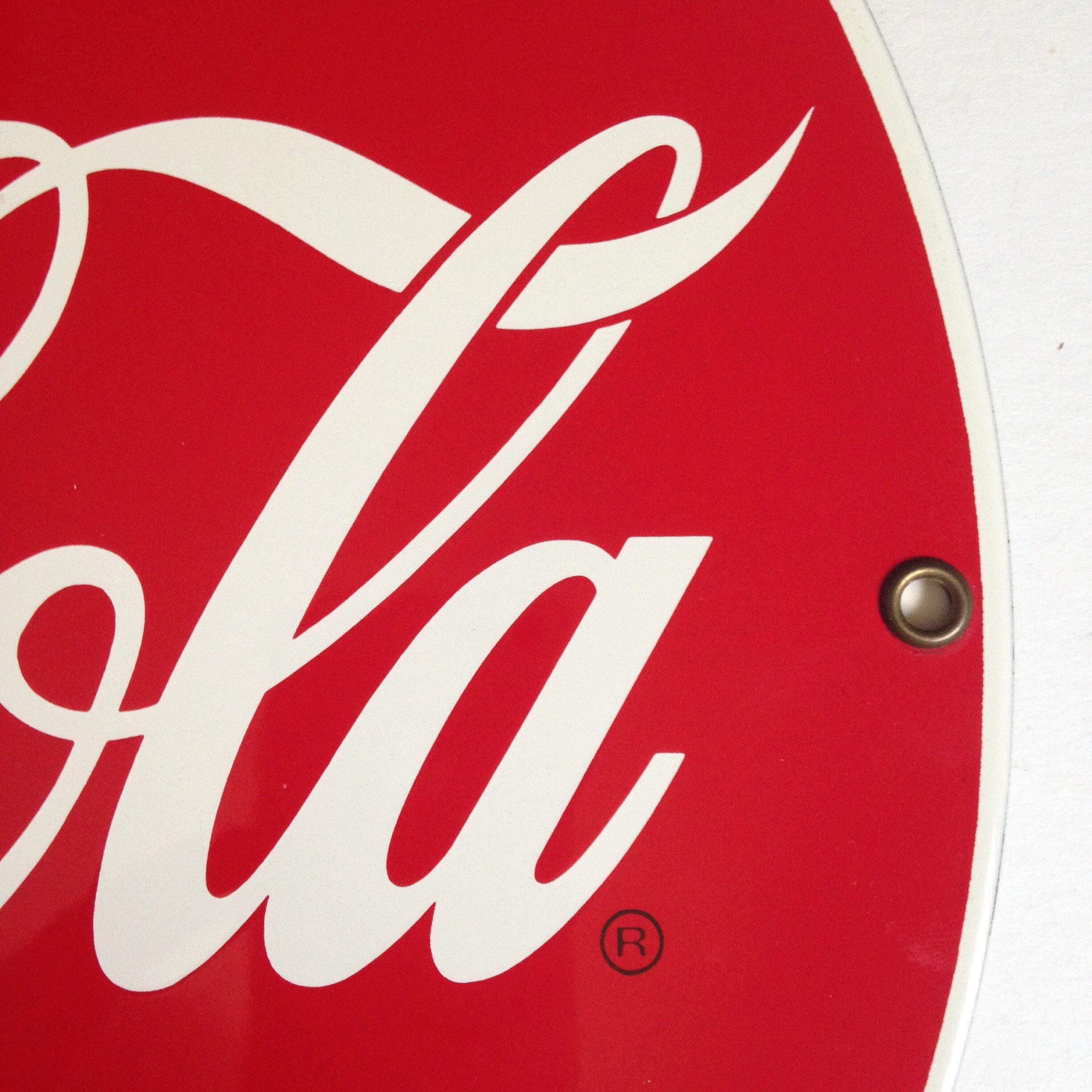 COCA-COLA Sign, Vintage “enamel-on-steel” by Ande Rooney! Perfect