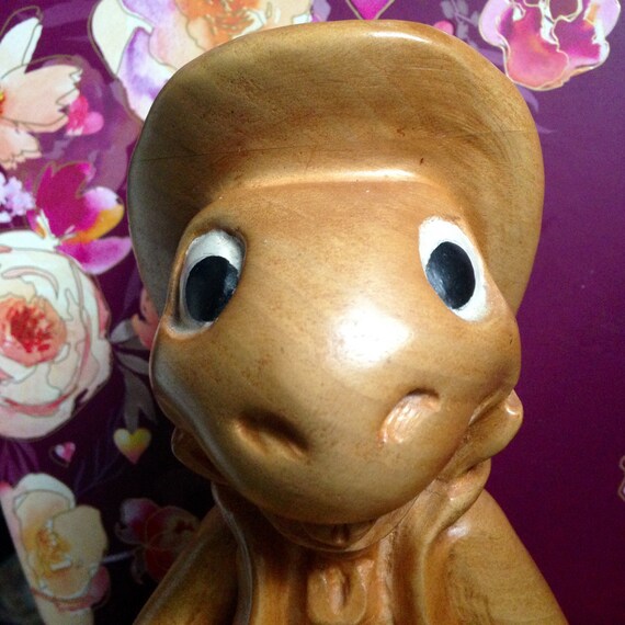 JIMINY Cricket on His Matchbox, Hand Carved Solid Wood, Large 8-1