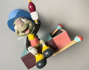 JIMINY Cricket on His Matchbox in Colorful Heavy Ceramic! So Big, and Handsome, a Collector’s Delight!